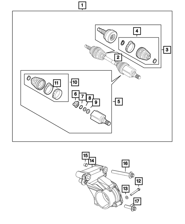 68153354AA - Differential and Drive Line: Halfshaft Adapter for Mopar Image