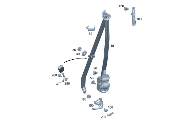 2978605701 - Front Seat: Seat Belt for Mercedes-Benz: EQS 450, EQS 450+, EQS 580, EQS AMG Image image