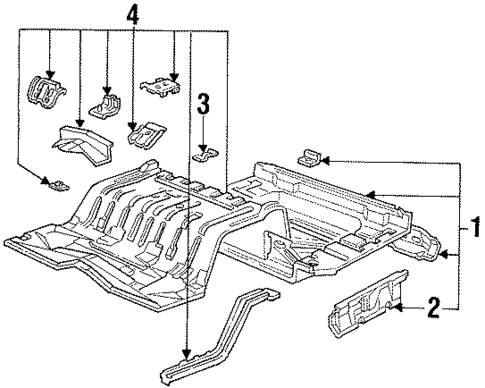 Rear Floor & Rails for 1998 Ford Crown Victoria #0