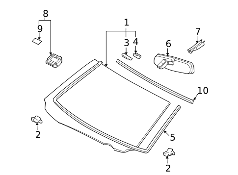 Glass - Windshield for 2011 Lexus GS450h #0