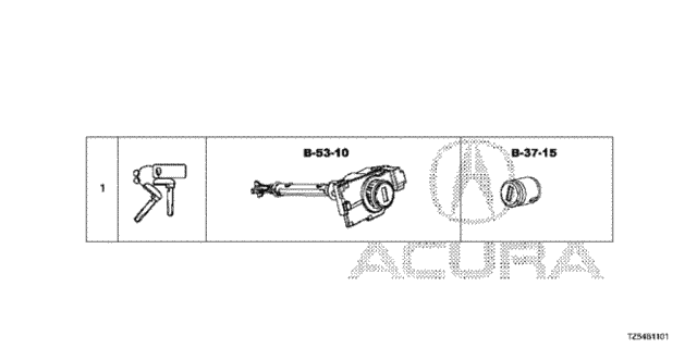 Key Cylinder Set for 2019 Acura MDX #0
