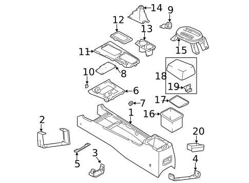 Center Console for 2004 Hyundai Sonata #0