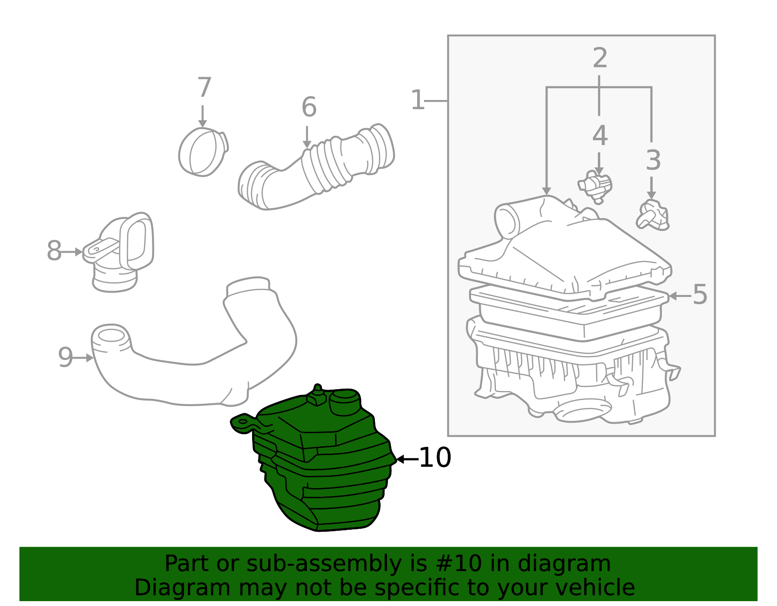 1998-2002 Toyota Corolla Engine Air Intake Resonator 17893-0D010 | OEM ...