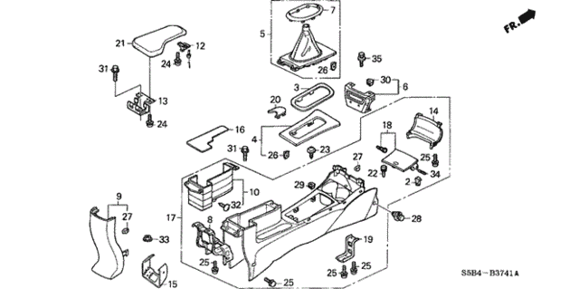 Console ('04-'05) for 2005 Honda Civic #0