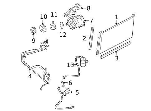 Condenser, Compressor & Lines for 2005 Mercury Montego #0