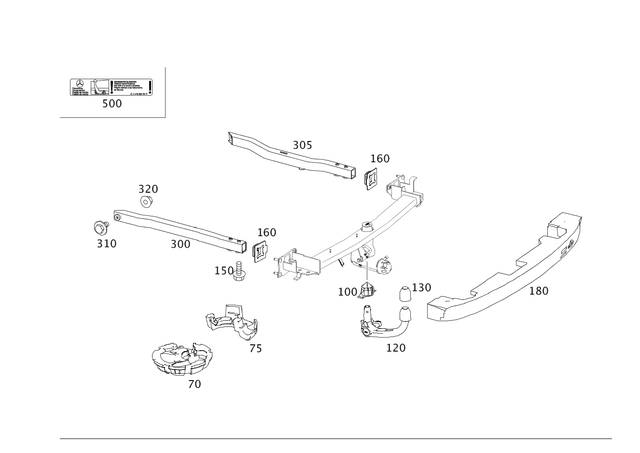 20389907147C45 - Special Equipment: Holder for Mercedes-Benz: C230, C240, C280, C32 AMG, C320, C350, C55 AMG, CLK320, CLK350, CLK500, CLK55 AMG, CLK550, CLK63 AMG Image image