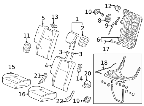 Rear Seat Components for 2019 Honda HR-V #1