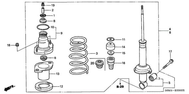 Rear Shock Absorber for 2004 Acura RSX #0