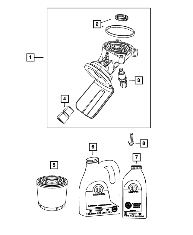 68518203AA - 5.7L Gas; Engine: 5w20 Engine Oil for Mopar Image
