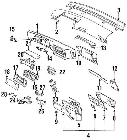 Instrument Panel for 1990 Nissan Axxess #0