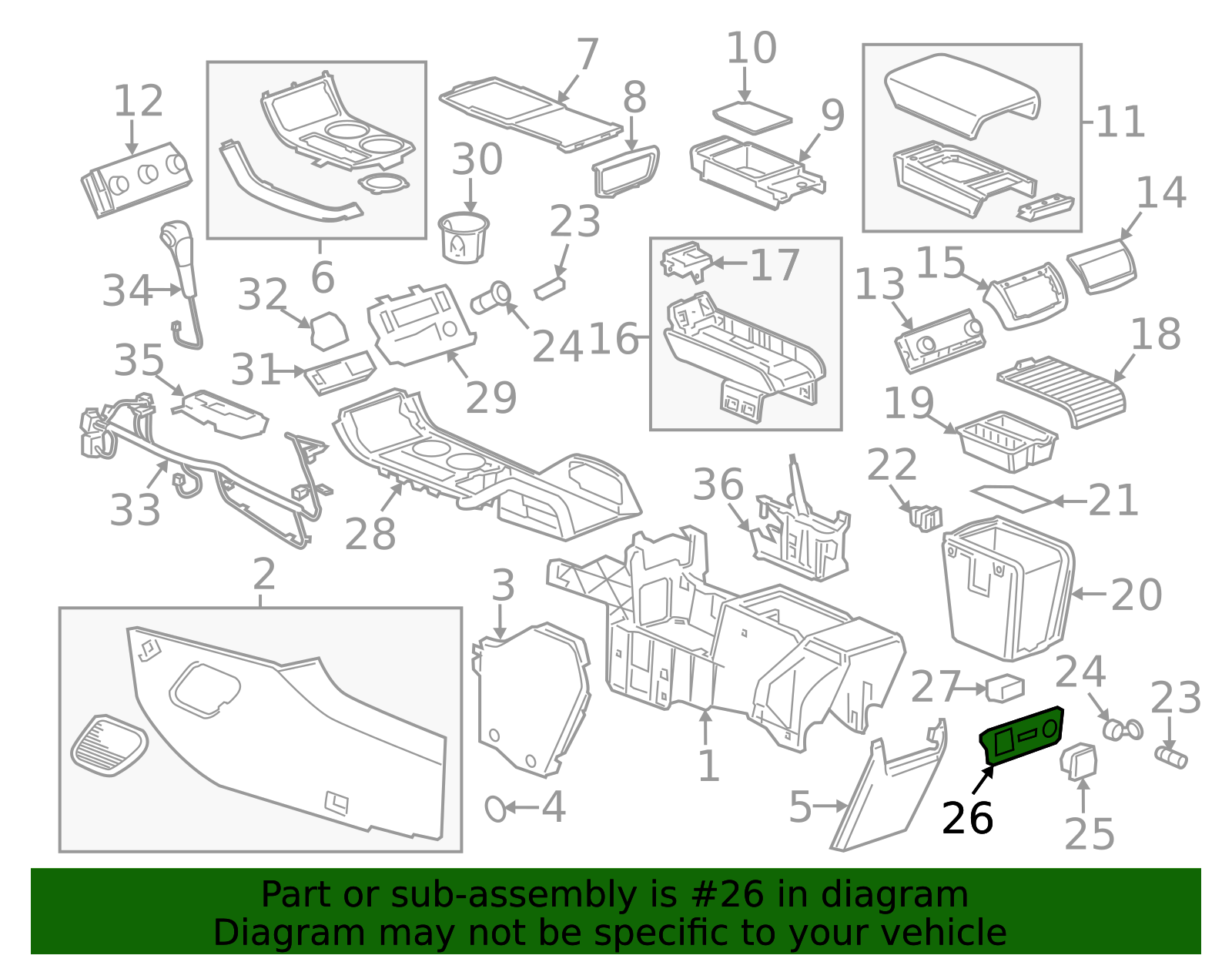 2013-2017 GM Ebony Front Floor Console Accessory Switch Mount Plate ...