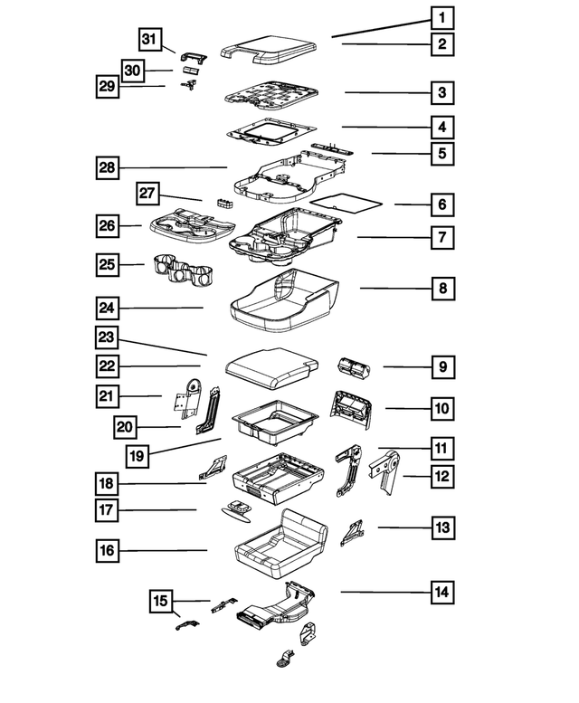 5NJ79DX9AA - Interior Trim: Armrest Bin Lid for Mopar Image image