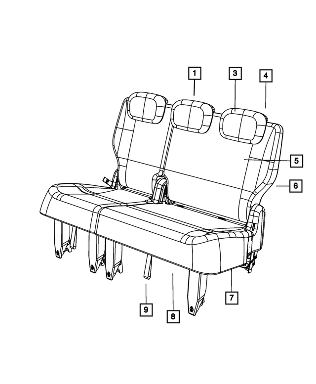 1US95DX9AB - Interior Trim: Third Row Headrest for Mopar Image image