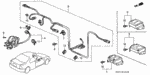 77963SV4A01 - Electrical/Exhaust/Heater/Fuel: CLIP, SRS HARNESS (153MM) (BLUE) for Honda Image