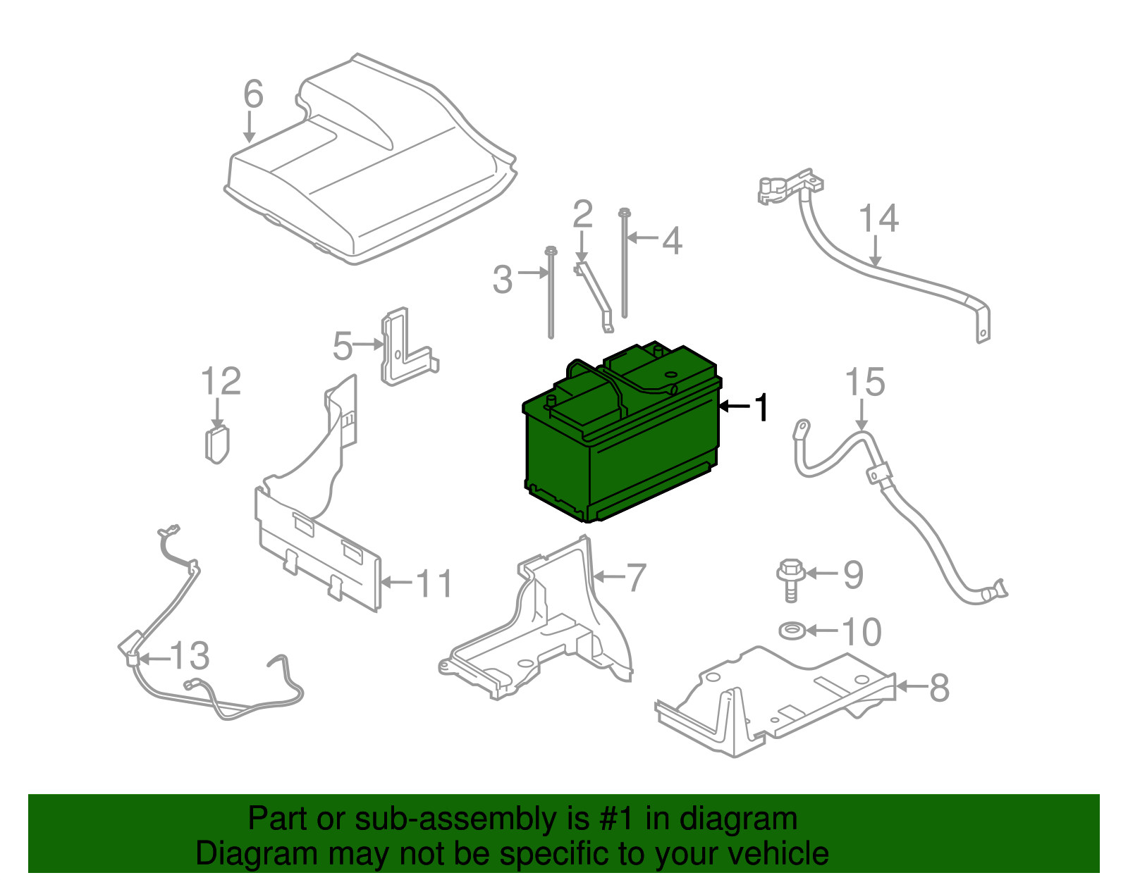 2012-2015 Land Rover Vehicle Battery LR104508 | OEM Parts Online