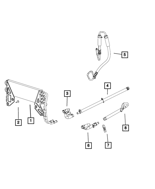 68056857AF - : Power Steering Return Hose, Jumper for Mopar Image