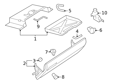 Glove Box for 2010 Volkswagen Touareg #0
