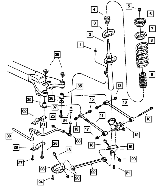 6502964 - Rear Suspension: Hex Nut-coned Washer Nut And Washer for Mopar Image image