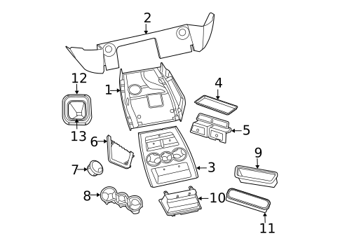 Front Console for 2007 Dodge Ram 1500 #0