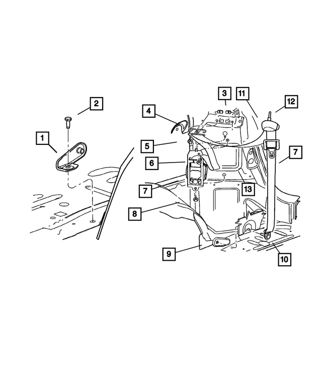 6036259AA - Interior Trim: Hex Head Bolt for Mopar Image