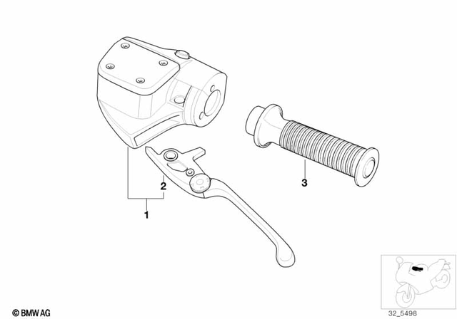 21527682821 - Steering: Clutch Lever, Chrome -  for BMW-Motorrad Image