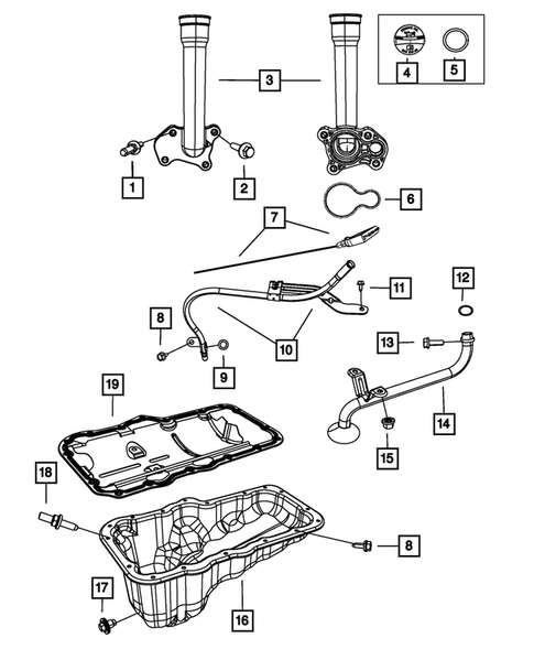 Engine Oiling, Oil Pan and Indicator (Dipstick) for 2012 Ram 1500 #0