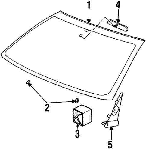 Glass - Windshield for 1996 Saturn SL #0