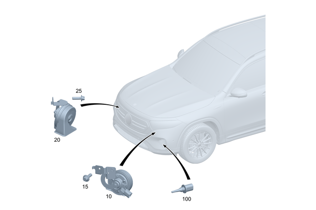 2475403753 - Electrical Equipment and Instruments: Horn for Mercedes-Benz: 180A, 180b, 220a, A220, CLA250, CLA35 AMG, CLA45 AMG, CLA45 AMG S, EQB 250+, EQB 300, EQB 350, GLA250, GLA35 AMG, GLA45 AMG, GLB250, GLB35 AMG Image image