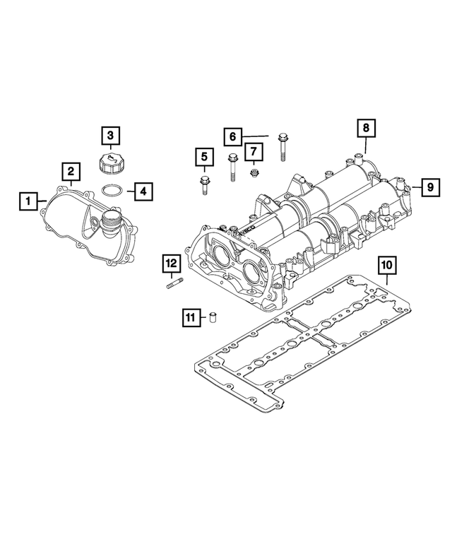 68099627AA - 3.0L Turbo Diesel; Engine: Camshaft Cover for Mopar Image