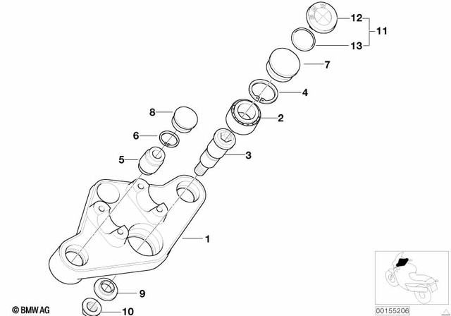 31422333359 - Front Axle, Front Suspension: Upper Fork Cross Brace -  for BMW-Motorrad Image