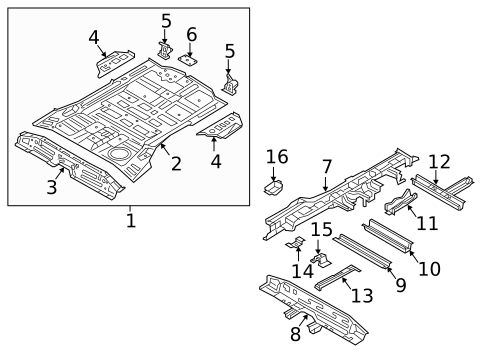 Rear Floor & Rails for 2017 Hyundai Santa Fe Sport #0