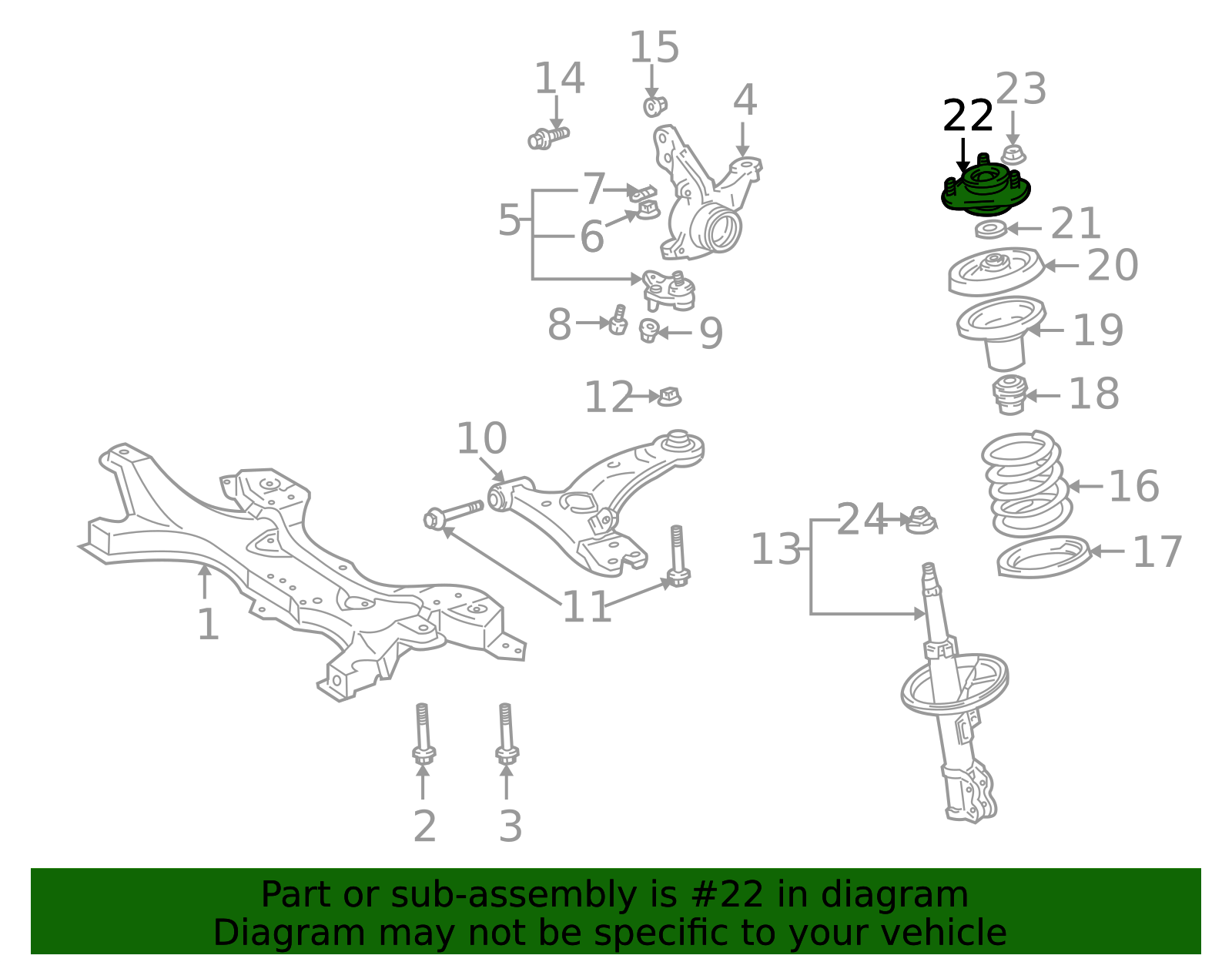 2000-2005 Toyota Celica Upper Mount 48609-20471 | Toyota Parts Express