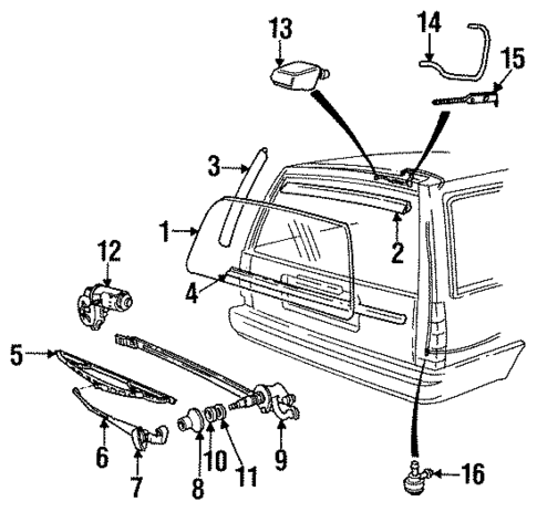 Glass - Lift Gate for 1992 Volvo 960 #0