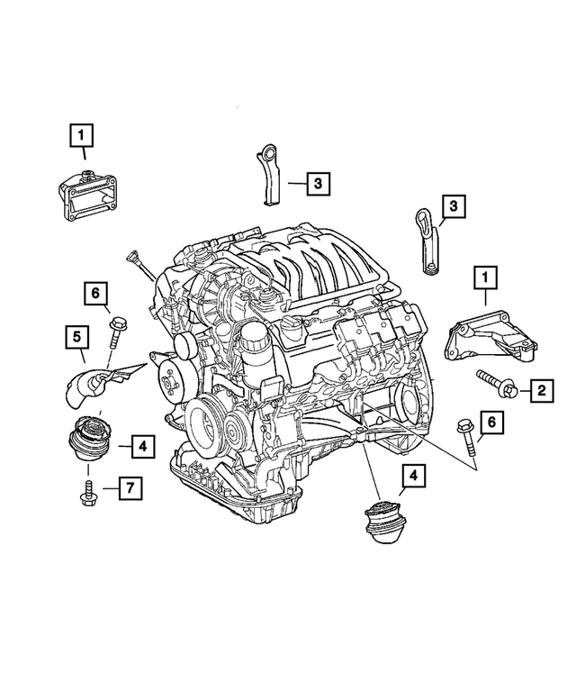 5098433AA - 3.2L Gas; Engine: Engine Mount Bracket, Right for Mopar Image image