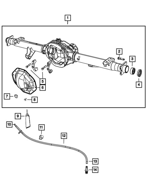 Rear Axle; Housing, Differential and Vent for 2008 Dodge Ram 1500 #1