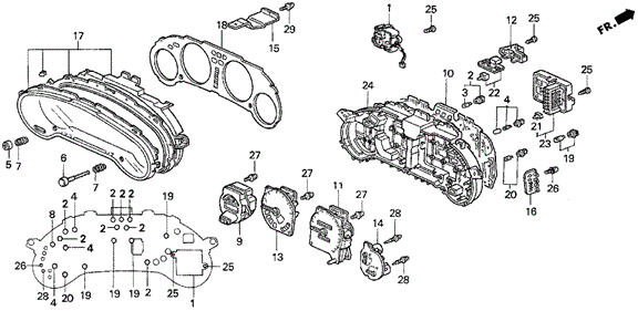 Meter Components for 1995 Honda Civic del Sol #0