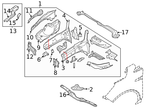 Structural Components & Rails for 2016 Ford Escape #0
