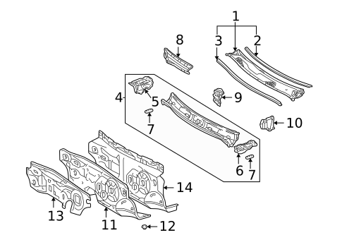Cowl for 2007 Toyota Highlander #0