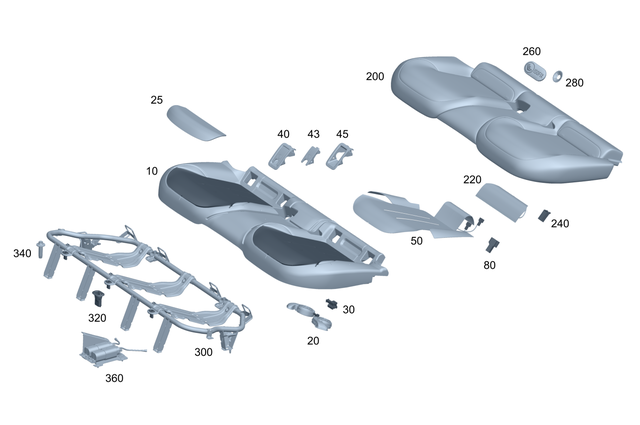 2979207501 - Rear Seat: Padding, Rr Seat Cushion for Mercedes-Benz: EQS 450, EQS 450+, EQS 580, EQS AMG Image image