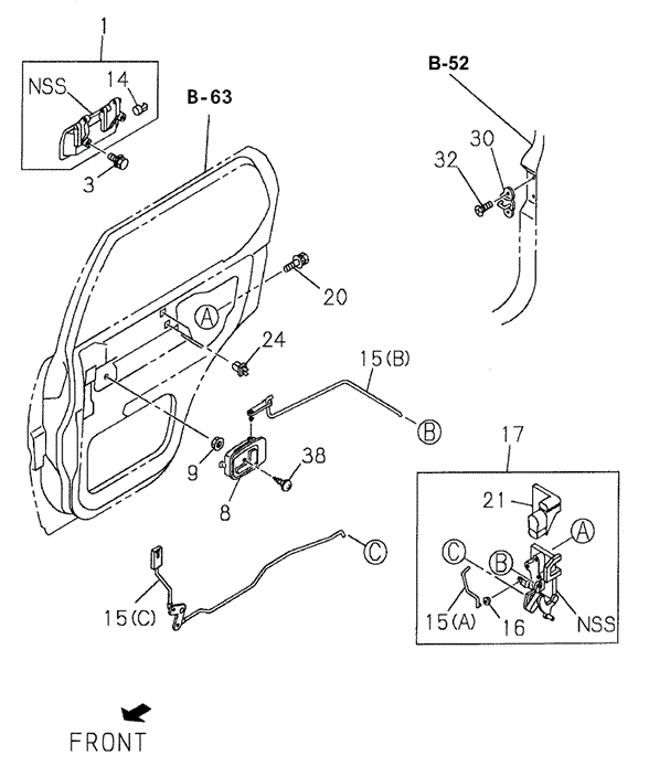 Rear Door Locks for 1998 Honda Passport #0