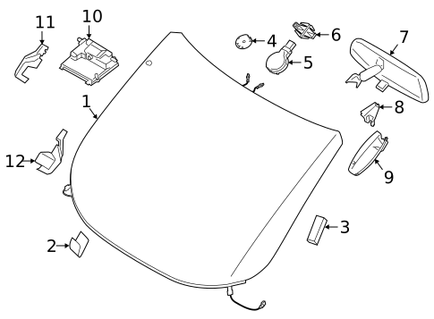 Glass - Windshield for 2019 Ford Transit Connect #2