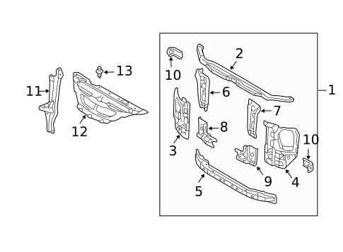 Radiator Support for 2006 Lexus GX470 #0