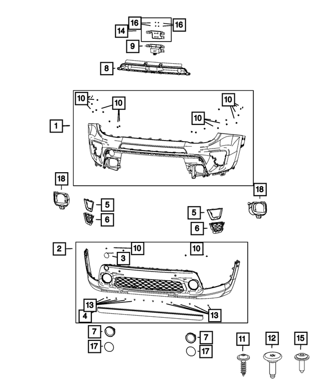 7TB55LXHAA - Frame, Bumper and Fascia: Front Lower Fascia for Mopar Image