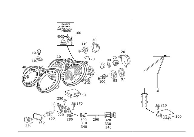 2158202561 - Electrical System: Lamp Unit for Mercedes-Benz Image image