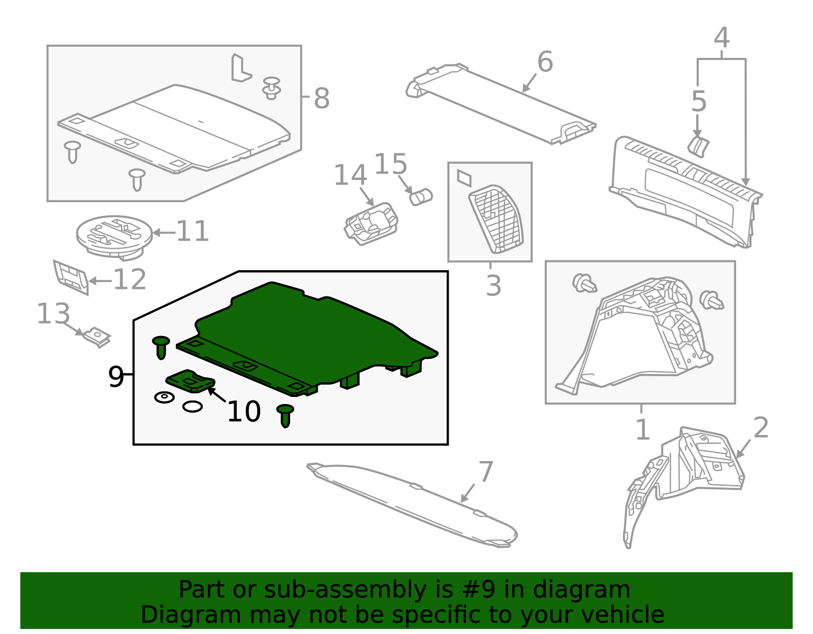 OEM 2017-2021 Honda Civic Spare Tire Compartment Cover 84521-TGK