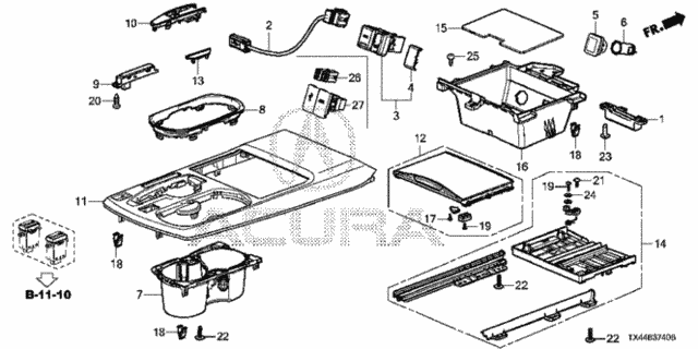 Front Console for 2013 Acura RDX #0