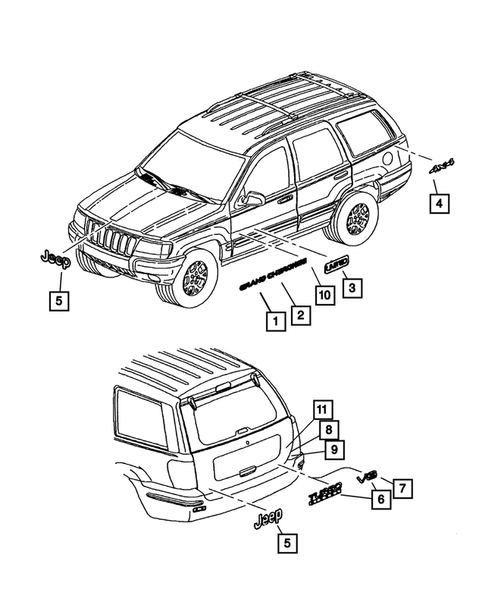 Nameplates for 2003 Jeep Grand Cherokee #0