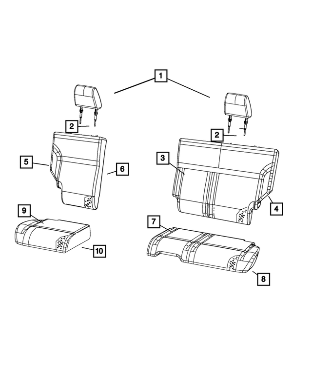 1NC28XDVAA - Interior Trim: Headrest Sleeve, Non-locking for Mopar Image