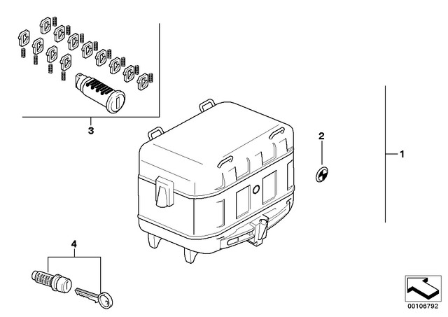 71607658463 - Frame and Mounting Parts: Rep.Kit F Lock Cylinder -  for BMW-Motorrad Image