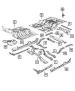 55395869AC - Body Sheet Metal Except Doors: Rear Floor Crossmember, Left for Jeep: Wrangler, Wrangler JK Image